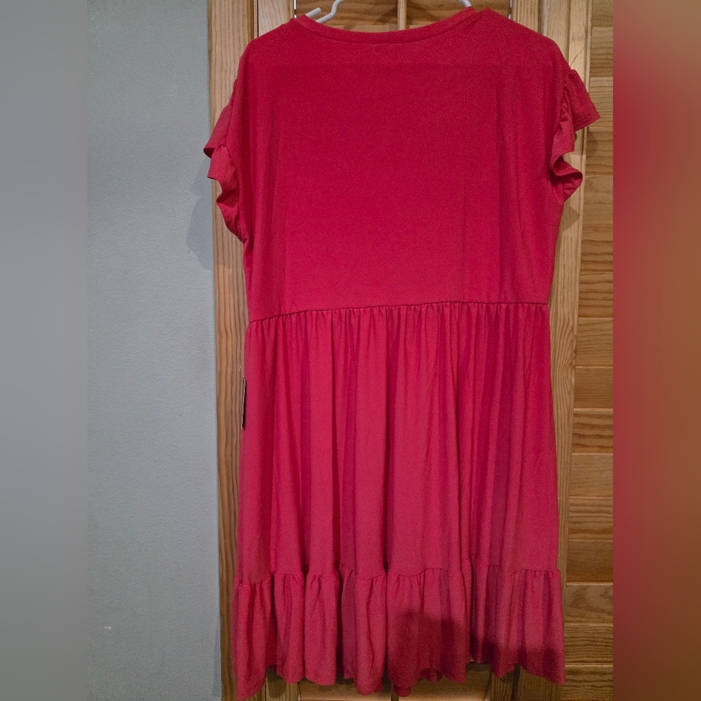 Pink Ruffle Sleeve Dress - Picture 4 of 4